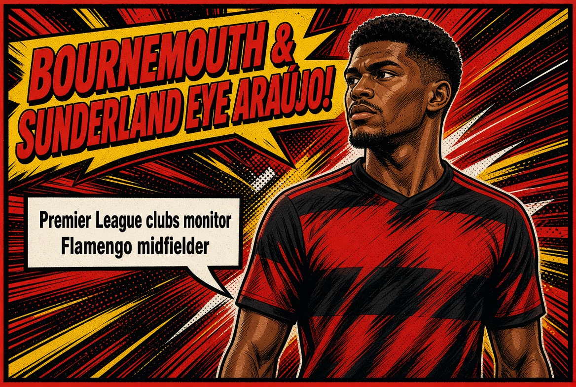 Bournemouth and Sunderland Eye Flamengo Midfielder Evertton Araújo