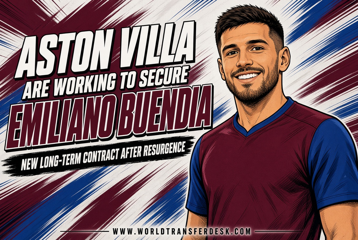 Emiliano Buendia in Aston Villa colours amid reports of a new contract at Villa Park.