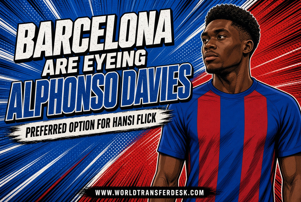 Alphonso Davies in Bayern Munich colours amid reports linking him with Barcelona.
