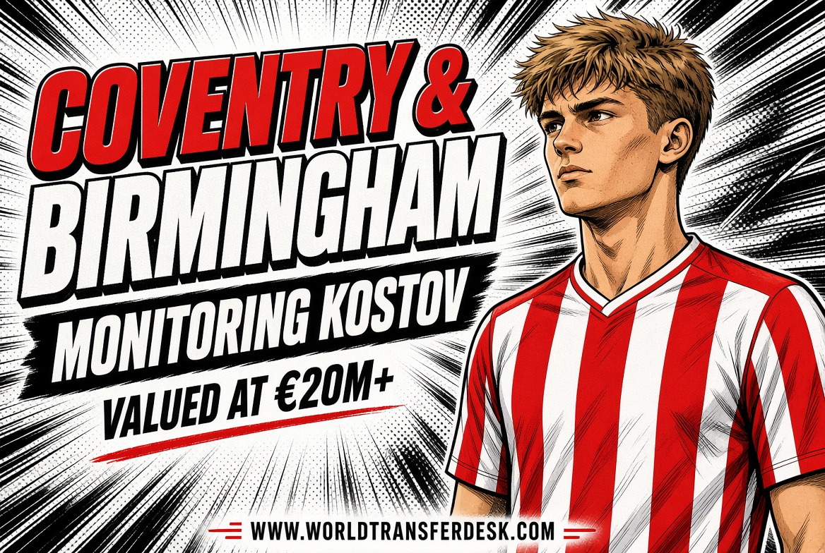 Vasilije Kostov playing for Red Star Belgrade amid reported interest from English clubs.