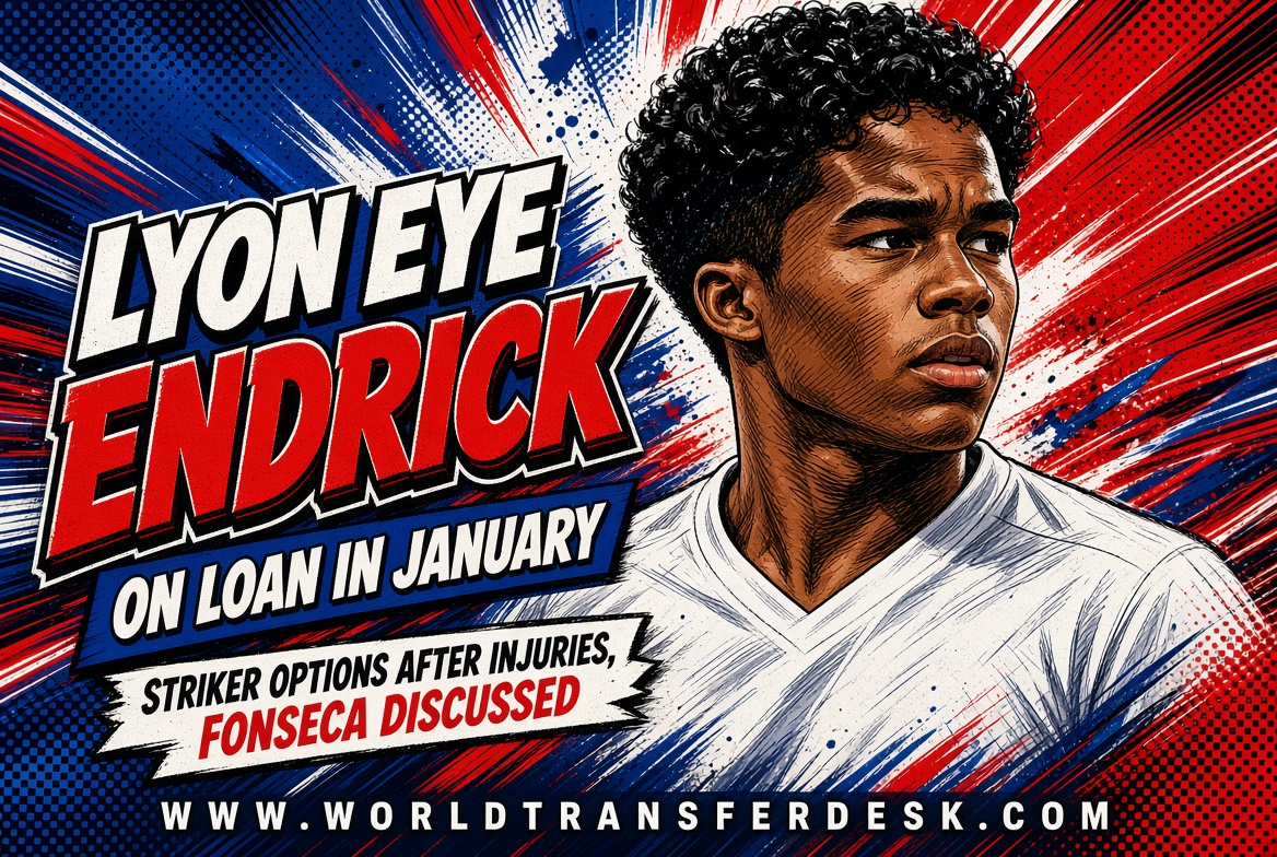 Real Madrid forward Endrick amid reports of a possible loan move to Olympique Lyon.